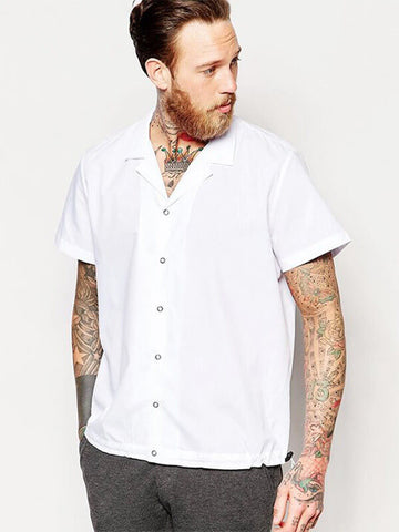 White Solid Slim Fit Casual Shirt
